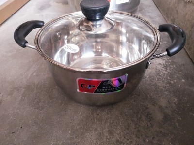 不锈钢锅 不锈钢电磁炉锅 汤锅 双耳欧式小汤锅商用火锅图1