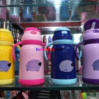 保温杯 新款卡通儿童壶304不锈钢儿童保温杯带吸管防摔盖两用儿童水杯