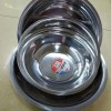 不锈钢面盆  不锈钢盆 多用面盆菜汤盆 圆形 激光印字洗脸盆赠品面盆